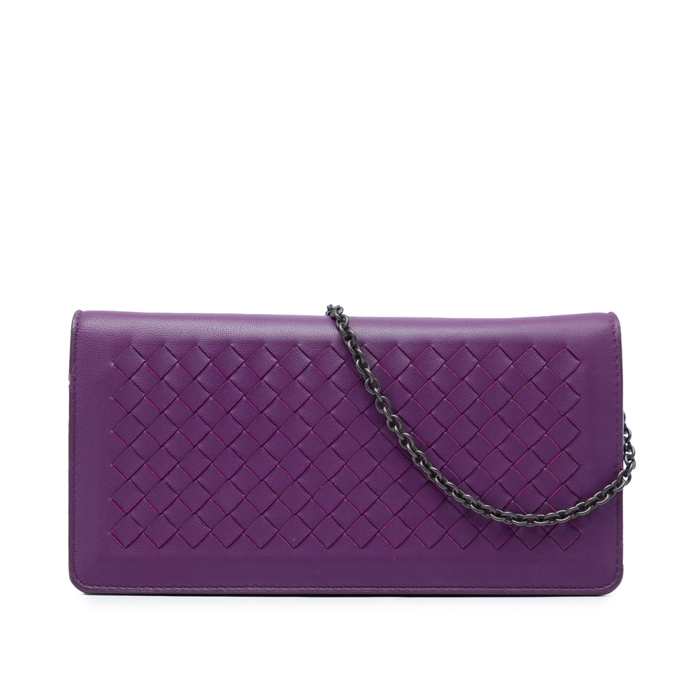 Pre-Loved Bottega Veneta Nappa Intrecciato Continental Wallet on Chain